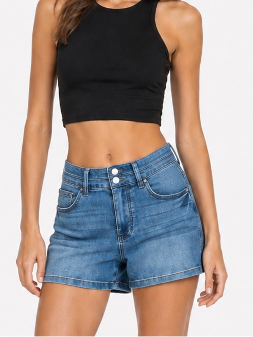 Judy Blue tummy control high rise shorts size Medium 6/8 double button